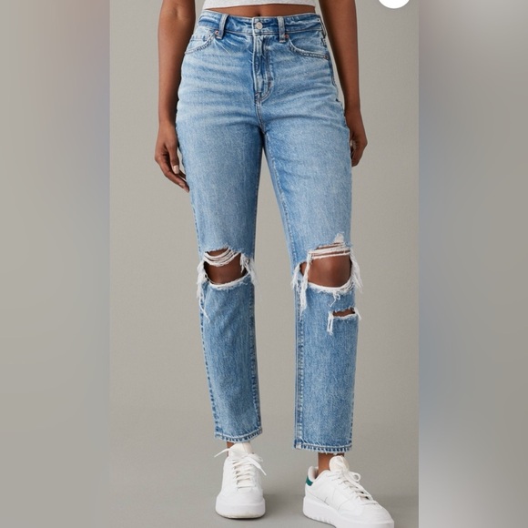 American Eagle Outfitters Blue Skinny Jeans Distressed - Picture 1 of 6